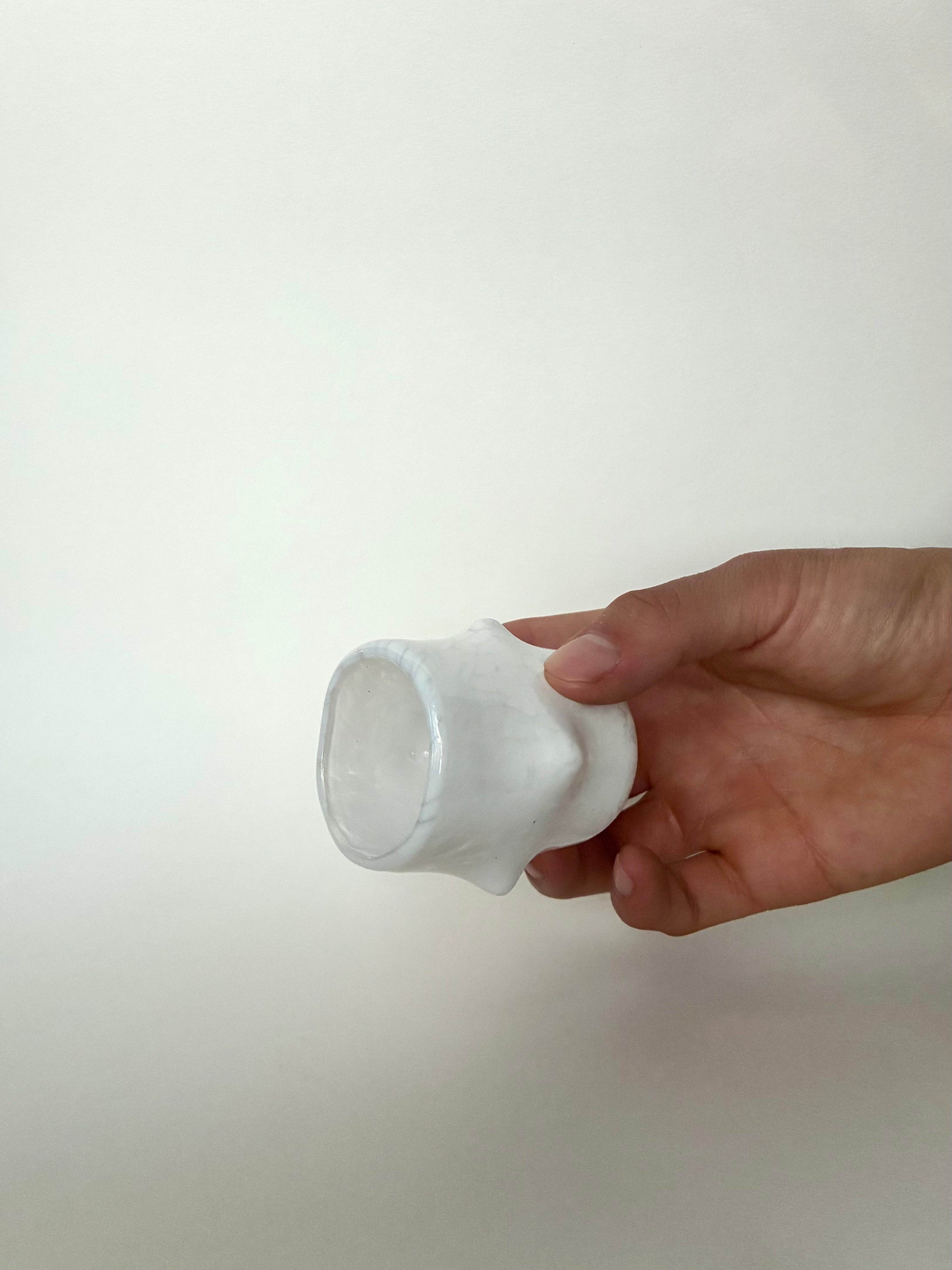 “don’t touch me” shot glass white